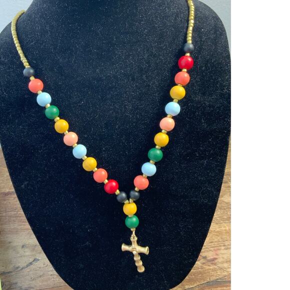 Plunder Beaded Cross‎ Necklace - Picture 1 of 4
